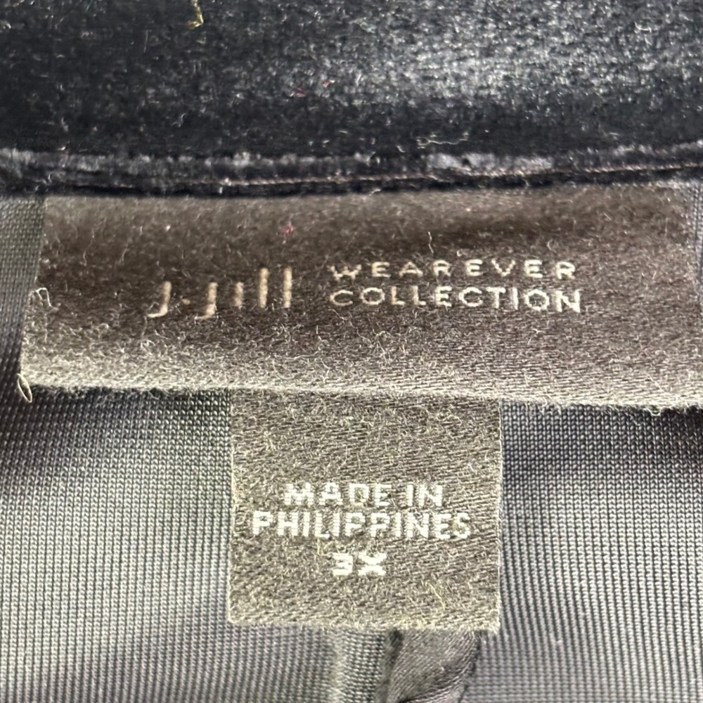 J Jill Wearever Collection Black Velvet Blazer Jacket Cardigan Women's‎ 3X - Picture 2 of 8